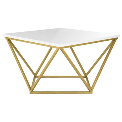 Soffbord CURVED 62x62 cm mässing/vit