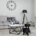 Soffbord CURVED 62x62 cm svart/vit