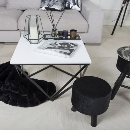 Soffbord CURVED 62x62 cm svart/vit