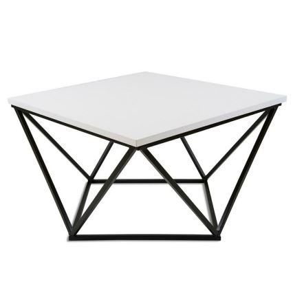 Soffbord CURVED 62x62 cm svart/vit