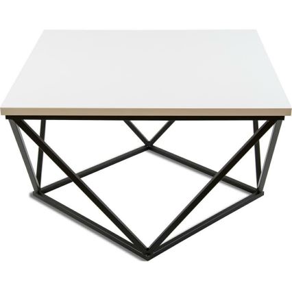 Soffbord CURVED 62x62 cm svart/vit