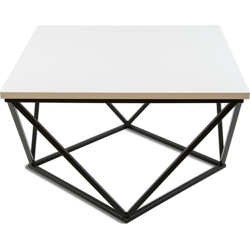 Soffbord CURVED 62x62 cm svart/vit