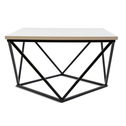 Soffbord CURVED 62x62 cm svart/vit