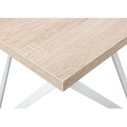 Soffbord CURVED 62x62 cm vit/brun