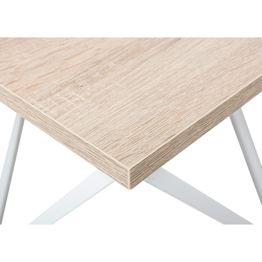 Soffbord CURVED 62x62 cm vit/brun