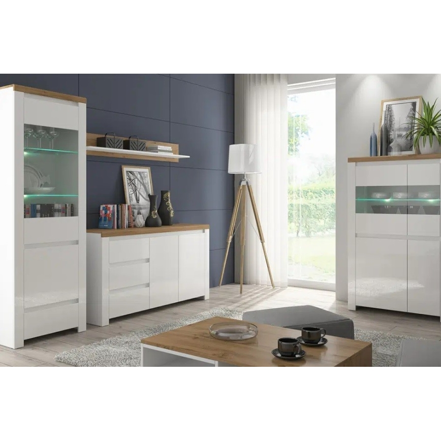 Soffbord DAMINO 35,5x90 cm brun/vit