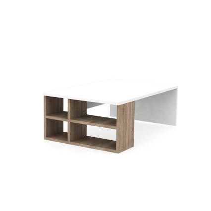 Soffbord DEFNE 34x90 cm vit/brun