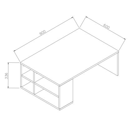 Soffbord DEFNE 34x90 cm vit/brun