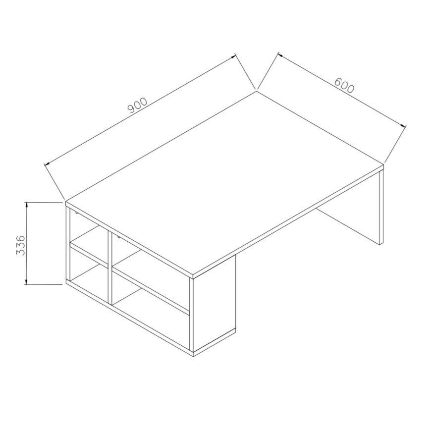 Soffbord DEFNE 34x90 cm vit/brun