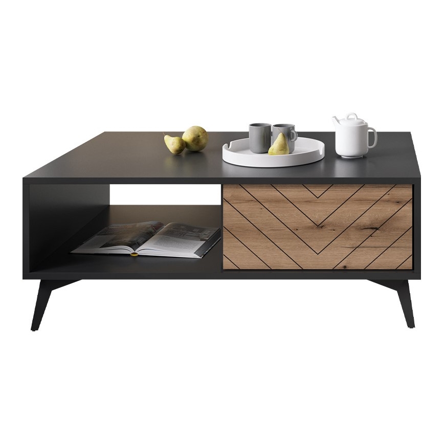 Soffbord DIAMOND 40x104 cm svart/brun