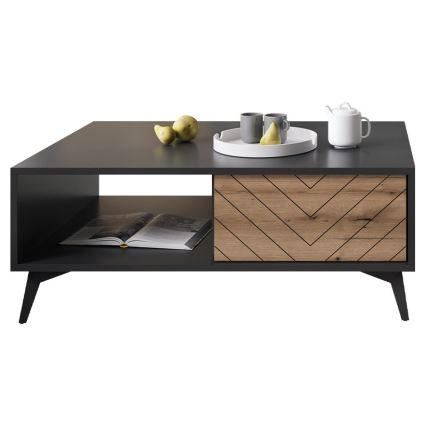 Soffbord DIAMOND 40x104 cm svart/brun