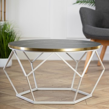 Soffbord DIAMOND 40x70 cm guld/svart/vit
