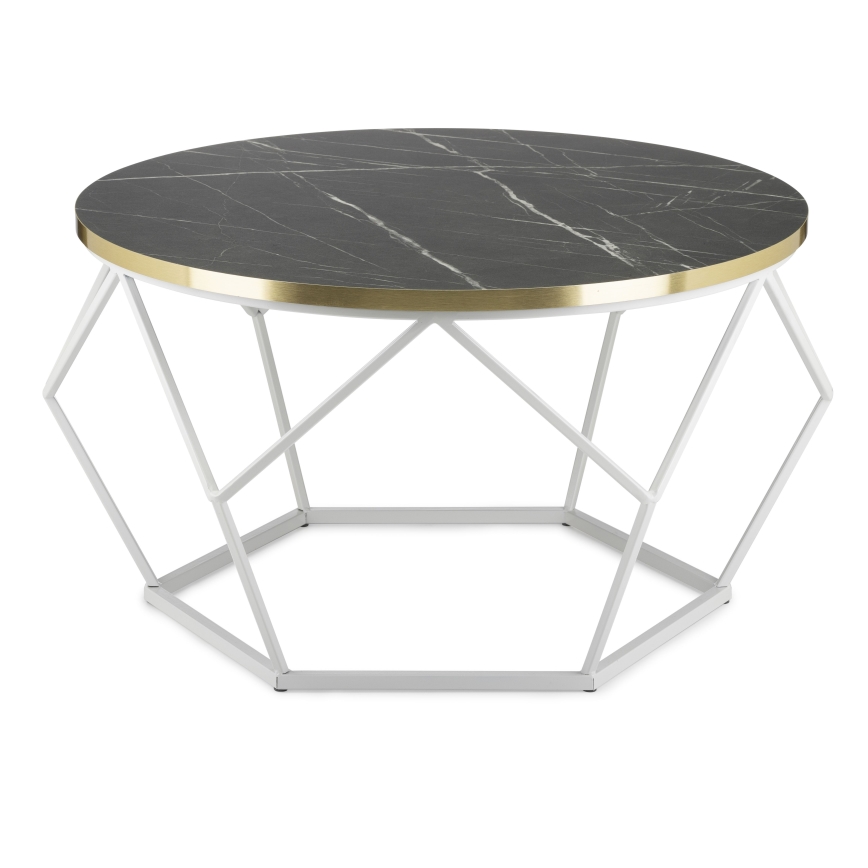 Soffbord DIAMOND 40x70 cm guld/svart/vit