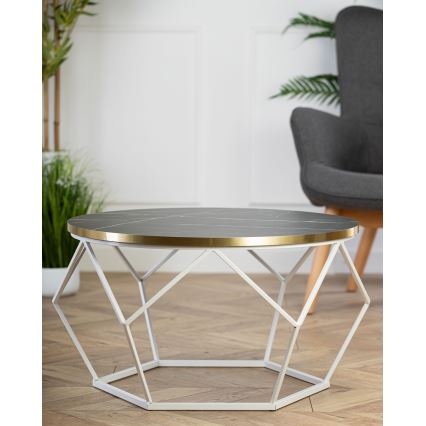 Soffbord DIAMOND 40x70 cm guld/svart/vit