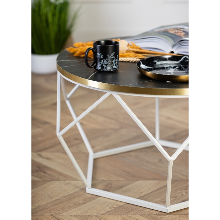 Soffbord DIAMOND 40x70 cm guld/svart/vit