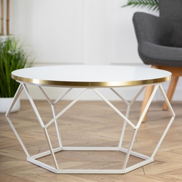 Soffbord DIAMOND 40x70 cm guld/vit