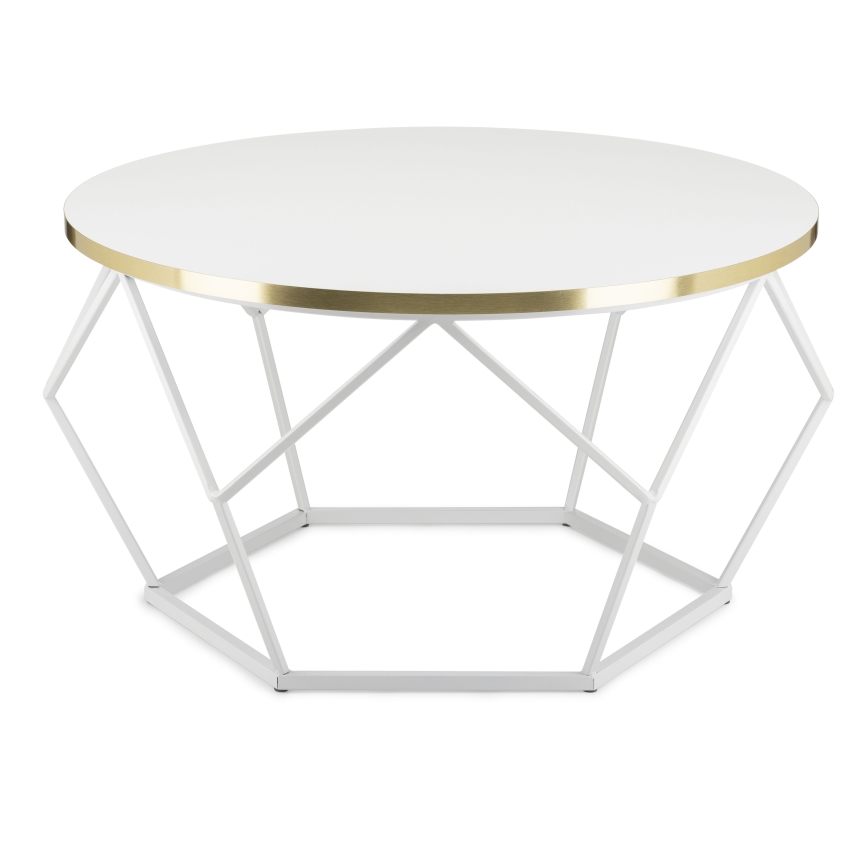 Soffbord DIAMOND 40x70 cm guld/vit
