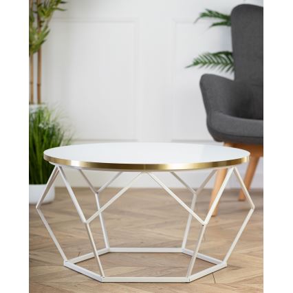 Soffbord DIAMOND 40x70 cm guld/vit