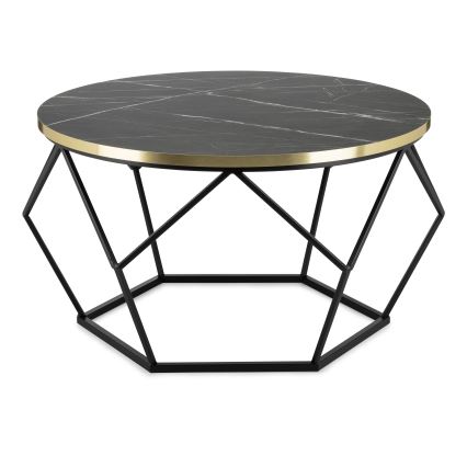 Soffbord DIAMOND 40x70 cm svart/guld