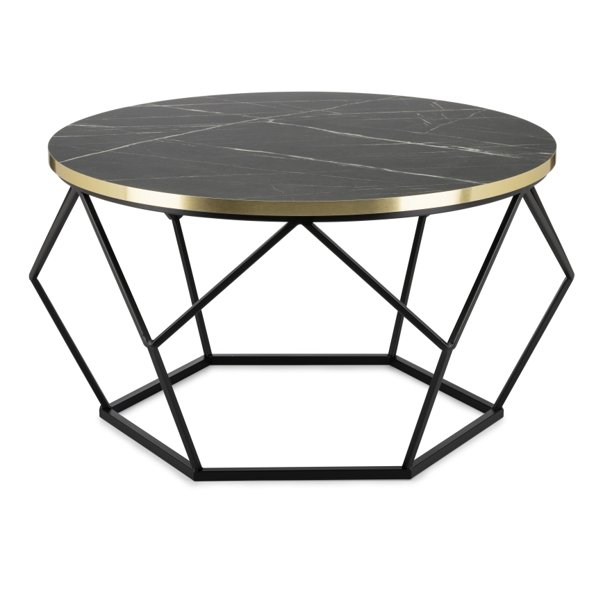 Soffbord DIAMOND 40x70 cm svart/guld