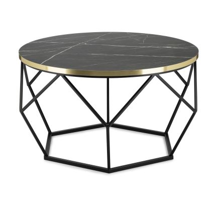 Soffbord DIAMOND 40x70 cm svart/guld