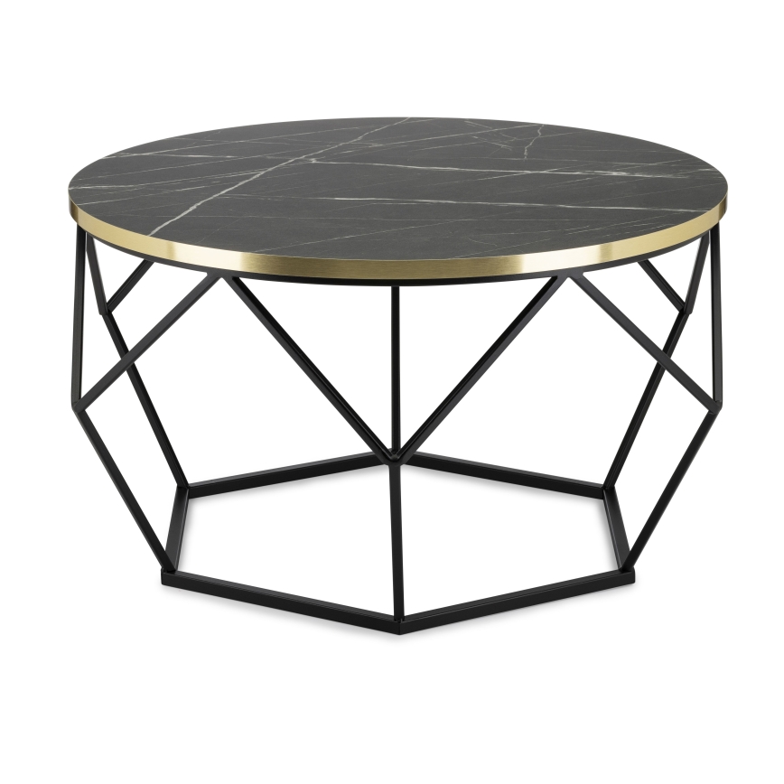 Soffbord DIAMOND 40x70 cm svart/guld