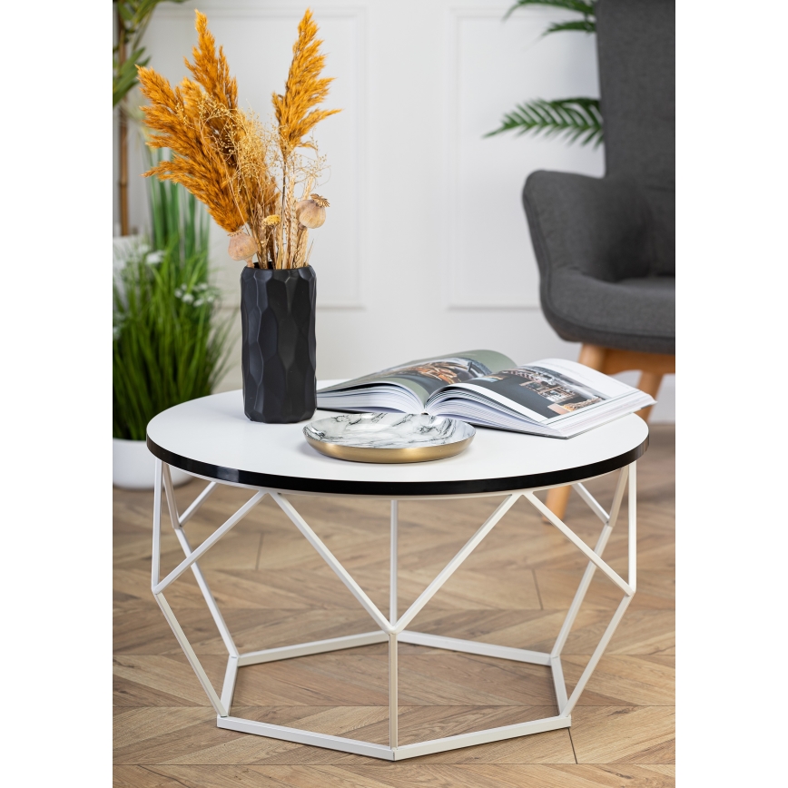 Soffbord DIAMOND 40x70 cm svart/vit