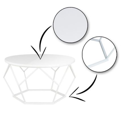 Soffbord DIAMOND 40x70 cm vit