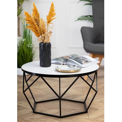 Soffbord DIAMOND 40x70 cm vit/svart