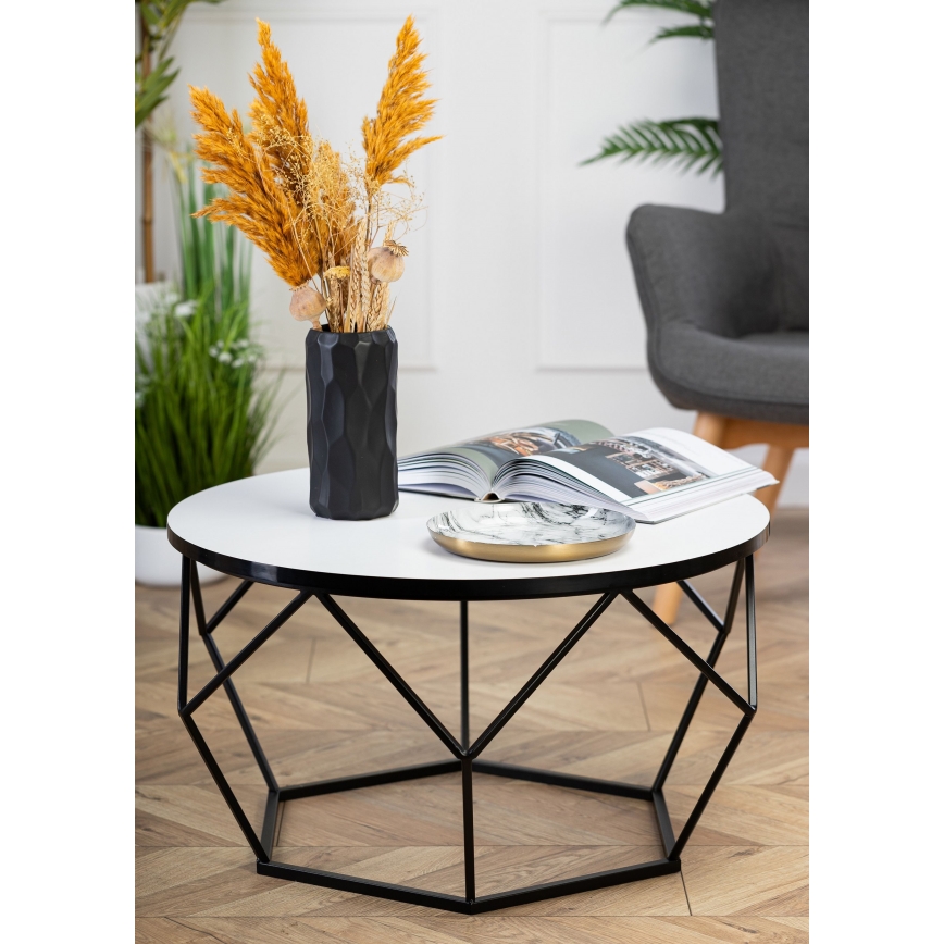 Soffbord DIAMOND 40x70 cm vit/svart