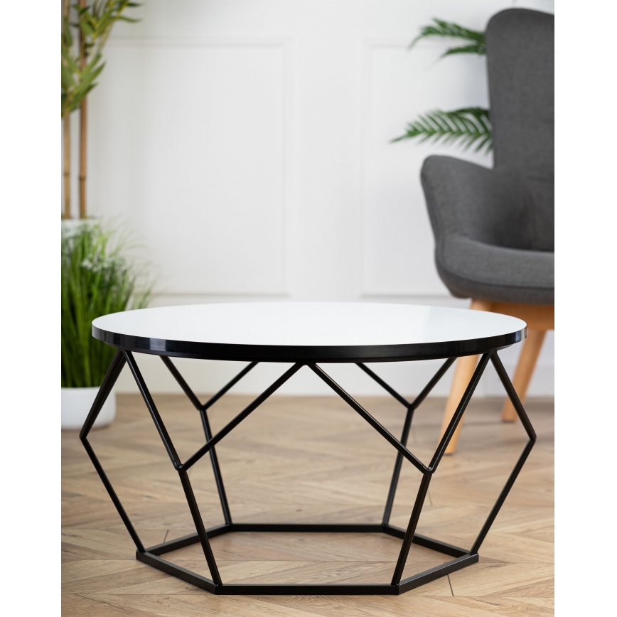 Soffbord DIAMOND 40x70 cm vit/svart