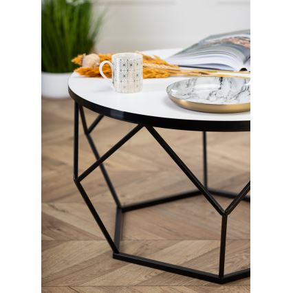 Soffbord DIAMOND 40x70 cm vit/svart