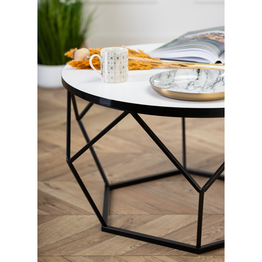 Soffbord DIAMOND 40x70 cm vit/svart