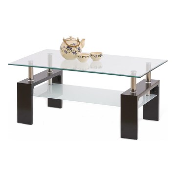 Soffbord DIANA 45x100 cm wenge/genomskinlig
