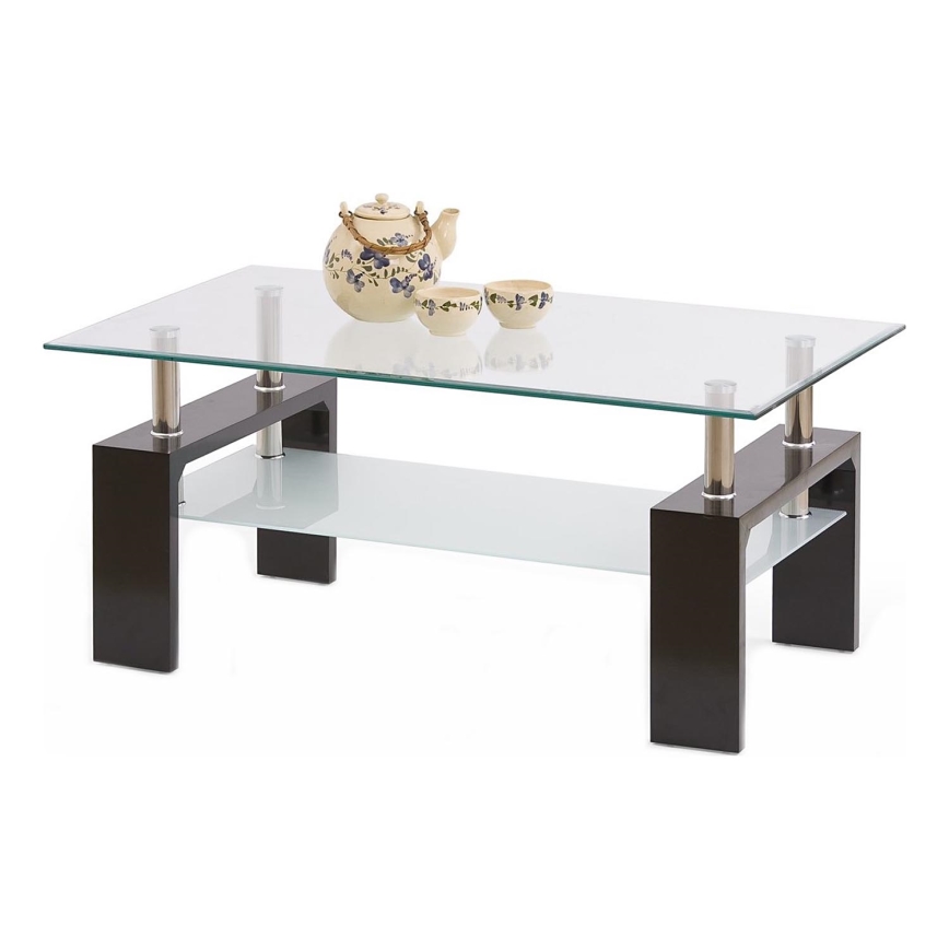 Soffbord DIANA 45x100 cm wenge/genomskinlig