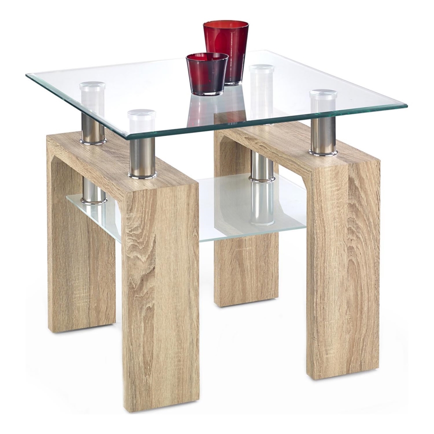 Soffbord DIANA 55x60 cm ek sonoma/genomskinlig