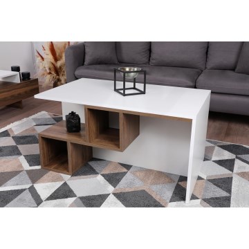 Soffbord DILAY 52x100 cm brun/vit