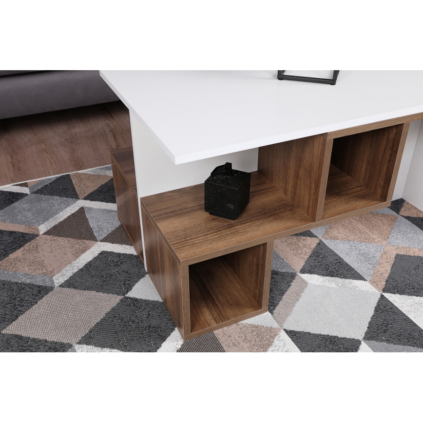 Soffbord DILAY 52x100 cm brun/vit