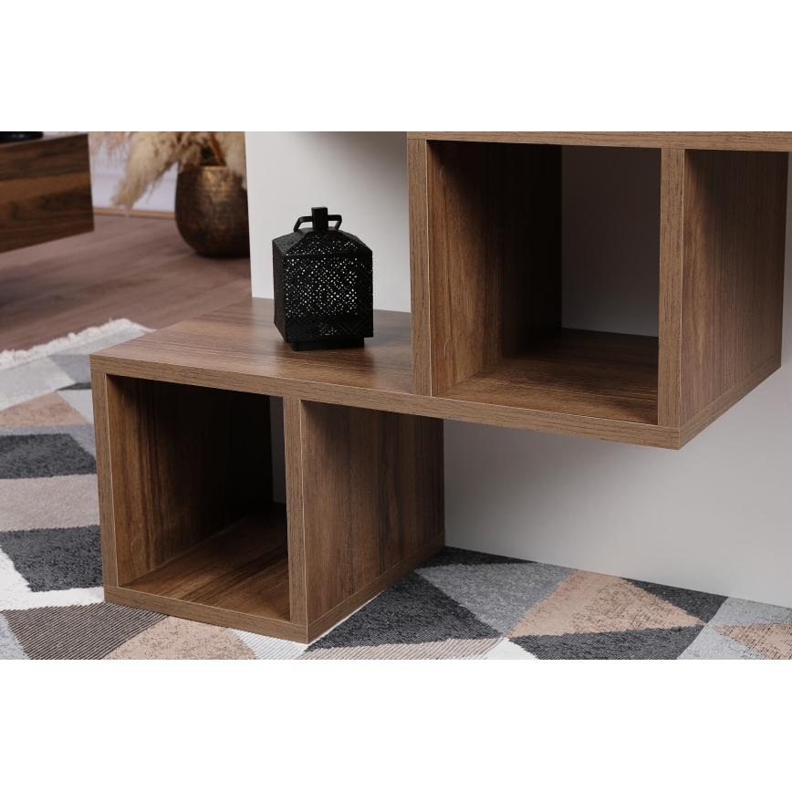 Soffbord DILAY 52x100 cm brun/vit