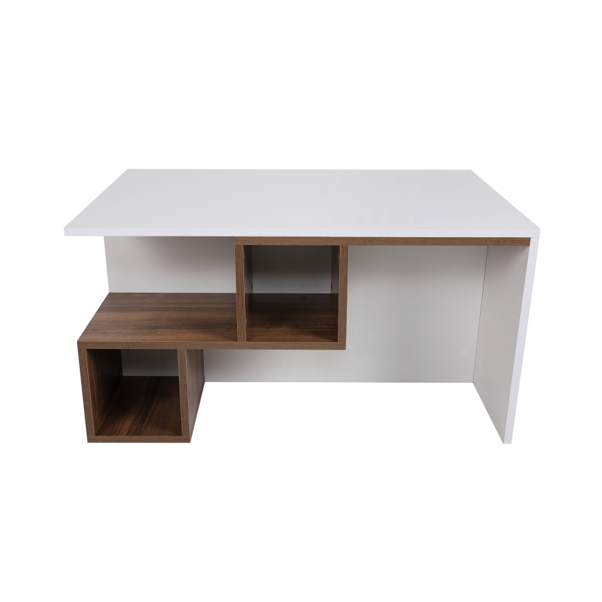 Soffbord DILAY 52x100 cm brun/vit