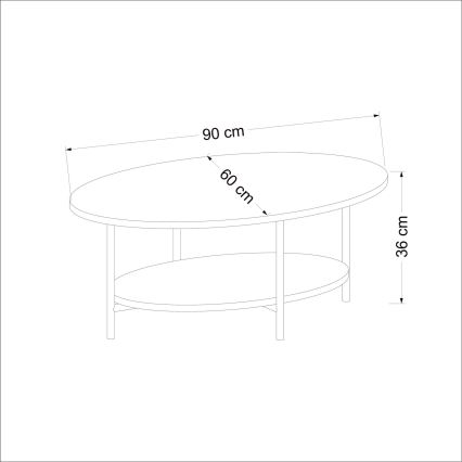 Soffbord ELIS 36x90 cm ek/vit
