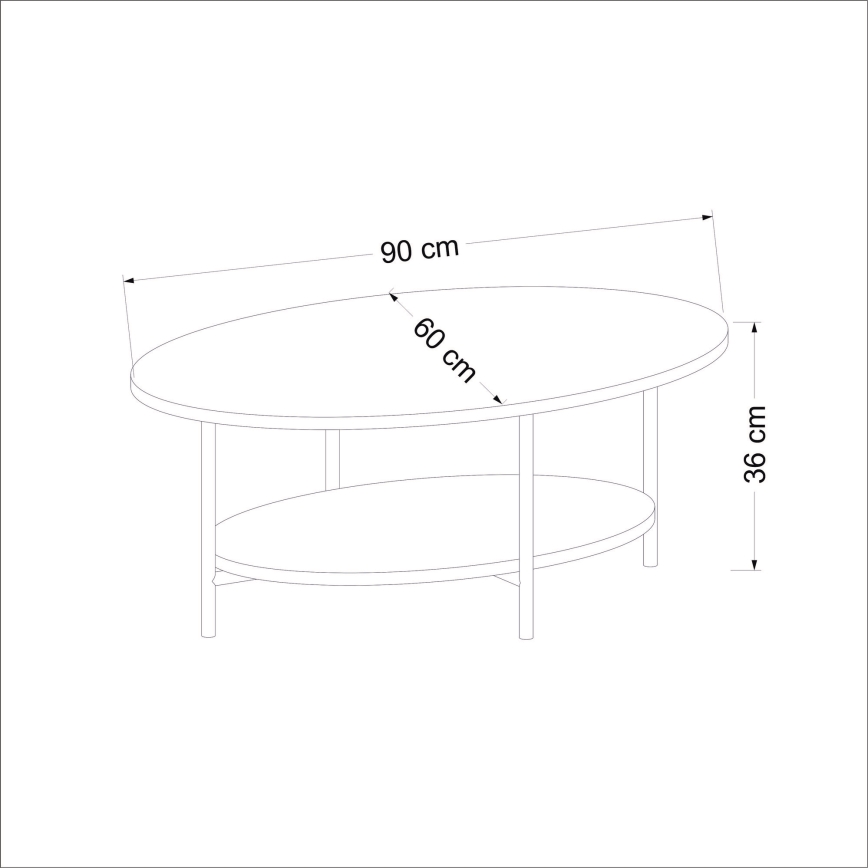 Soffbord ELIS 36x90 cm ek/vit