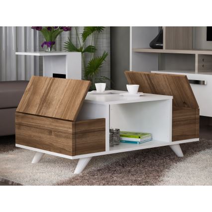 Soffbord ERIBERTO 43,8x90 cm brun/vit