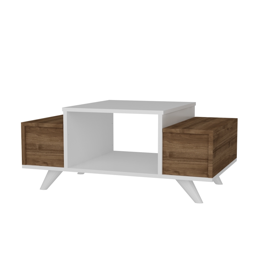 Soffbord ERIBERTO 43,8x90 cm brun/vit