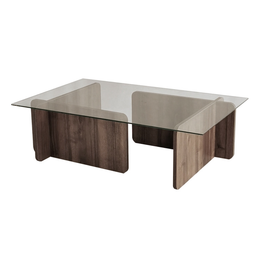 Soffbord ESCAPE 30x105 cm brun/genomskinlig