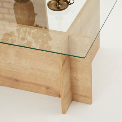 Soffbord ESCAPE 40x105 cm brun/genomskinlig
