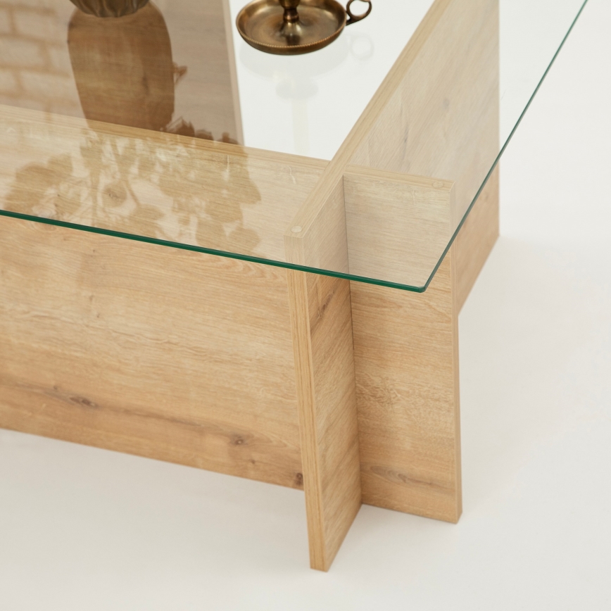 Soffbord ESCAPE 40x105 cm brun/genomskinlig