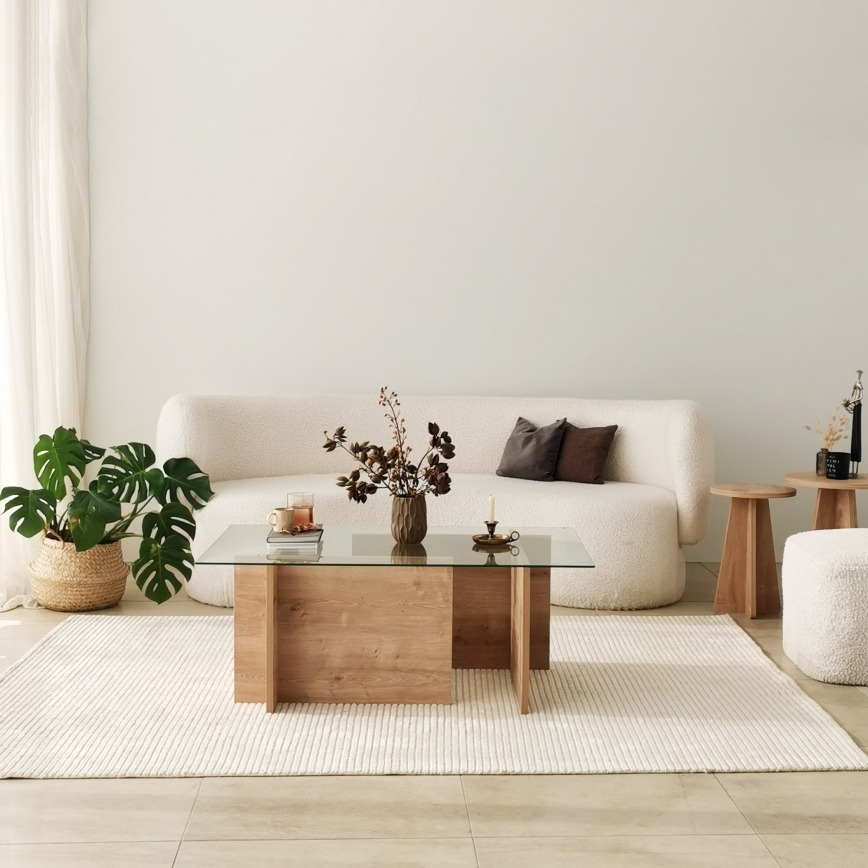 Soffbord ESCAPE 40x105 cm brun/genomskinlig
