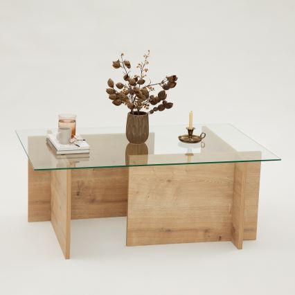 Soffbord ESCAPE 40x105 cm brun/genomskinlig