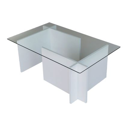 Soffbord ESCAPE 40x105 cm vit/genomskinlig